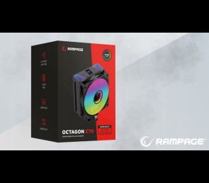 Rampage Octagon C70 Chłodzenie procesora 120mm ARGB LGA1700 AM5 LCD białe