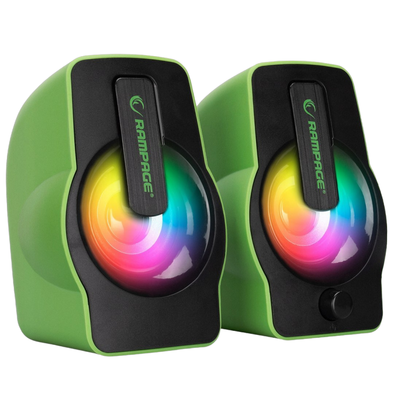Rampage Głośniki FALSETTO 2.0 gamingowe 6W RGB USB kompaktowe podświetlane Rampage Głośniki FALSETTO 2.0 gamingowe 6W RGB USB kompaktowe podświetlane