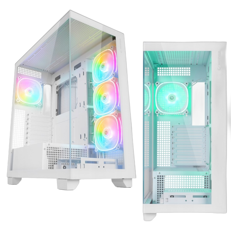 Rampage Hydra V1 Obudowa PC gaming 4x wentylator ARGB USB C USB A hub biały Rampage Hydra V1 Obudowa PC gaming 4x wentylator ARGB USB C USB A hub biały