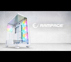 Rampage Hydra V1 Obudowa PC gaming 4x wentylator ARGB USB C USB A hub biały
