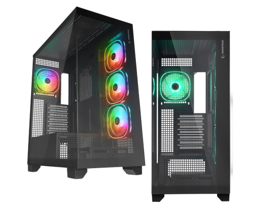 Rampage Hydra V1 Obudowa PC Gaming ARGB USB C USB A Czarna