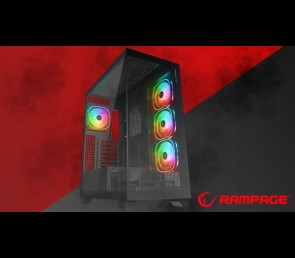 Rampage Hydra V1 Obudowa PC Gaming ARGB USB C USB A Czarna