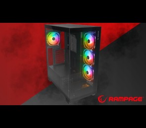 Rampage Hydra V1 Obudowa PC Gaming ARGB USB C USB A Czarna