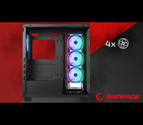 Rampage Hydra V1 Obudowa PC Gaming ARGB USB C USB A Czarna