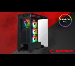 Rampage Hydra V1 Obudowa PC Gaming ARGB USB C USB A Czarna