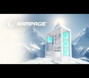 Rampage Hydra V2 obudowa PC akwarium ARGB biała trzy panele szkło hartowane