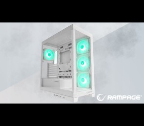 Rampage Hydra V2 obudowa PC akwarium ARGB biała trzy panele szkło hartowane