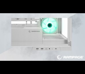Rampage Hydra V2 obudowa PC akwarium ARGB biała trzy panele szkło hartowane