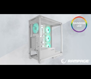 Rampage Hydra V2 obudowa PC akwarium ARGB biała trzy panele szkło hartowane