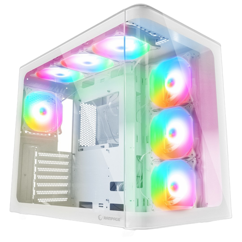 Rampage Loopy obudowa PC biała 7x wentylatorów ARGB Infinity HUB wydajna Rampage Loopy obudowa PC biała 7x wentylatorów ARGB Infinity HUB wydajna