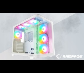 Rampage Loopy obudowa PC biała 7x wentylatorów ARGB Infinity HUB wydajna