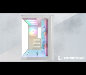 Rampage Loopy obudowa PC biała 7x wentylatorów ARGB Infinity HUB wydajna