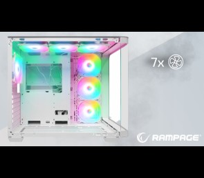 Rampage Loopy obudowa PC biała 7x wentylatorów ARGB Infinity HUB wydajna
