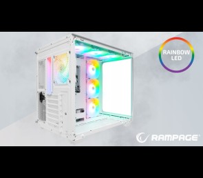 Rampage Loopy obudowa PC biała 7x wentylatorów ARGB Infinity HUB wydajna