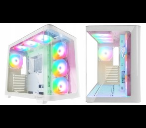 Rampage Loopy obudowa PC biała 7x wentylatorów ARGB Infinity HUB wydajna