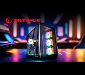 Rampage Loopy Obudowa PC czarna 7x 120mm wentylatorów ARGB Infinity HUB