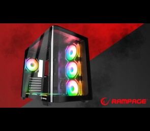 Rampage Loopy Obudowa PC czarna 7x 120mm wentylatorów ARGB Infinity HUB