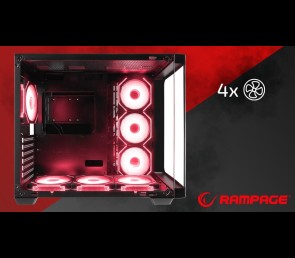 Rampage Loopy Obudowa PC czarna 7x 120mm wentylatorów ARGB Infinity HUB