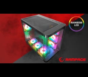 Rampage Loopy Obudowa PC czarna 7x 120mm wentylatorów ARGB Infinity HUB