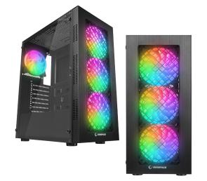 Rampage PLAID V1 Obudowa PC Mid Tower RGB okno hartowane czarna gamingowa