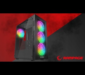 Rampage PLAID V1 Obudowa PC Mid Tower RGB okno hartowane czarna gamingowa