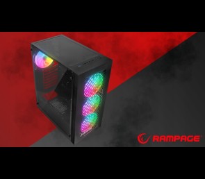 Rampage PLAID V1 Obudowa PC Mid Tower RGB okno hartowane czarna gamingowa