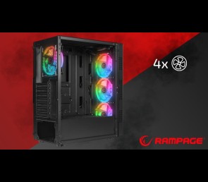 Rampage PLAID V1 Obudowa PC Mid Tower RGB okno hartowane czarna gamingowa