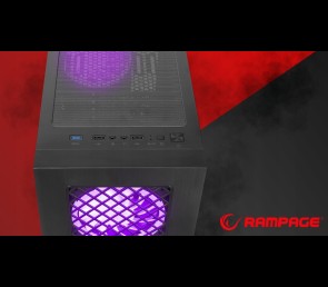 Rampage PLAID V1 Obudowa PC Mid Tower RGB okno hartowane czarna gamingowa