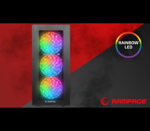 Rampage PLAID V1 Obudowa PC Mid Tower RGB okno hartowane czarna gamingowa