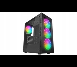 Rampage PLAID V1 Obudowa PC Mid Tower RGB okno hartowane czarna gamingowa