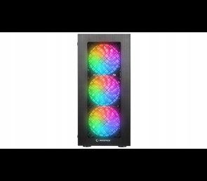 Rampage PLAID V1 Obudowa PC Mid Tower RGB okno hartowane czarna gamingowa