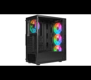 Rampage PLAID V1 Obudowa PC Mid Tower RGB okno hartowane czarna gamingowa