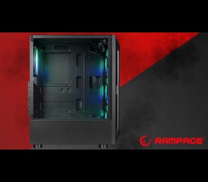 Rampage SHIVA Obudowa PC hartowane szkło 4x 120mm Rainbow czarna