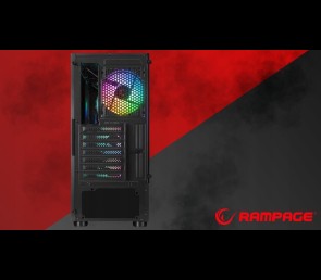 Rampage SHIVA Obudowa PC hartowane szkło 4x 120mm Rainbow czarna