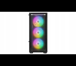 Rampage SHIVA Obudowa PC hartowane szkło 4x 120mm Rainbow czarna
