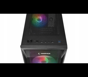 Rampage SHIVA Obudowa PC hartowane szkło 4x 120mm Rainbow czarna