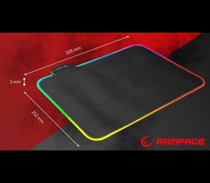 Rampage MP-21 podkładka gamingowa pod mysz RGB 25x33cm czarna komfortowa