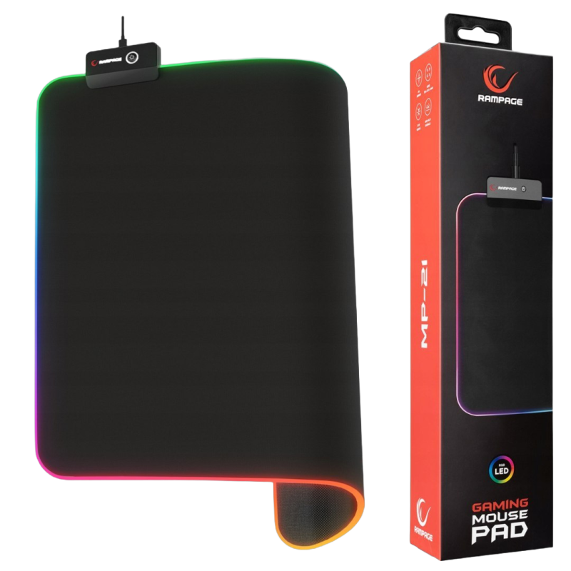 Rampage Podkładka pod mysz MP-23 RGB podświetlana LED antypoślizgowa gaming Rampage Podkładka pod mysz MP-23 RGB podświetlana LED antypoślizgowa gaming