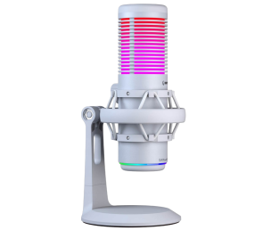 Rampage Bemol mikrofon gamingowy USB C RGB biały do podcastów