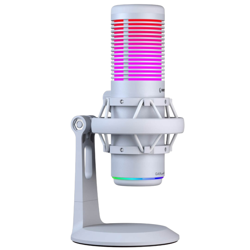Rampage Bemol mikrofon gamingowy USB C RGB biały do podcastów Rampage Bemol mikrofon gamingowy USB C RGB biały do podcastów