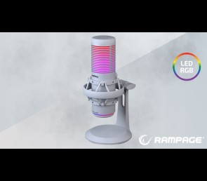Rampage Bemol mikrofon gamingowy USB C RGB biały do podcastów