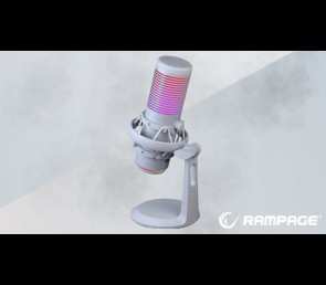 Rampage Bemol mikrofon gamingowy USB C RGB biały do podcastów