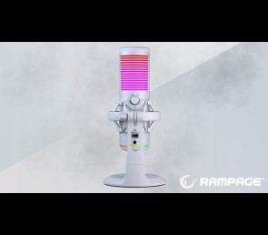 Rampage Bemol mikrofon gamingowy USB C RGB biały do podcastów
