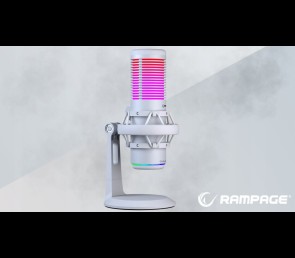 Rampage Bemol mikrofon gamingowy USB C RGB biały do podcastów