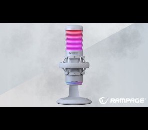 Rampage Bemol mikrofon gamingowy USB C RGB biały do podcastów