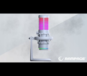 Rampage Bemol mikrofon gamingowy USB C RGB biały do podcastów