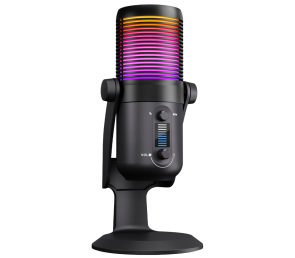 Rampage Diyez mikrofon gamingowy dotykowy RGB USB C czarny