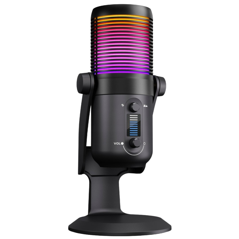 Rampage Diyez mikrofon gamingowy dotykowy RGB USB C czarny Rampage Diyez mikrofon gamingowy dotykowy RGB USB C czarny
