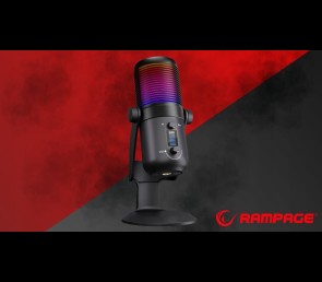 Rampage Diyez mikrofon gamingowy dotykowy RGB USB C czarny