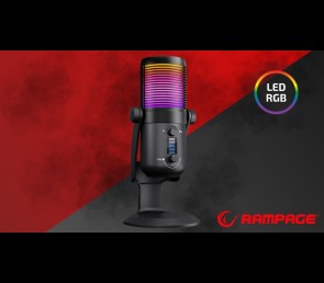 Rampage Diyez mikrofon gamingowy dotykowy RGB USB C czarny